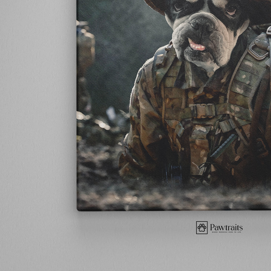 K9 Soldier - Персонализиран портрет на канвас