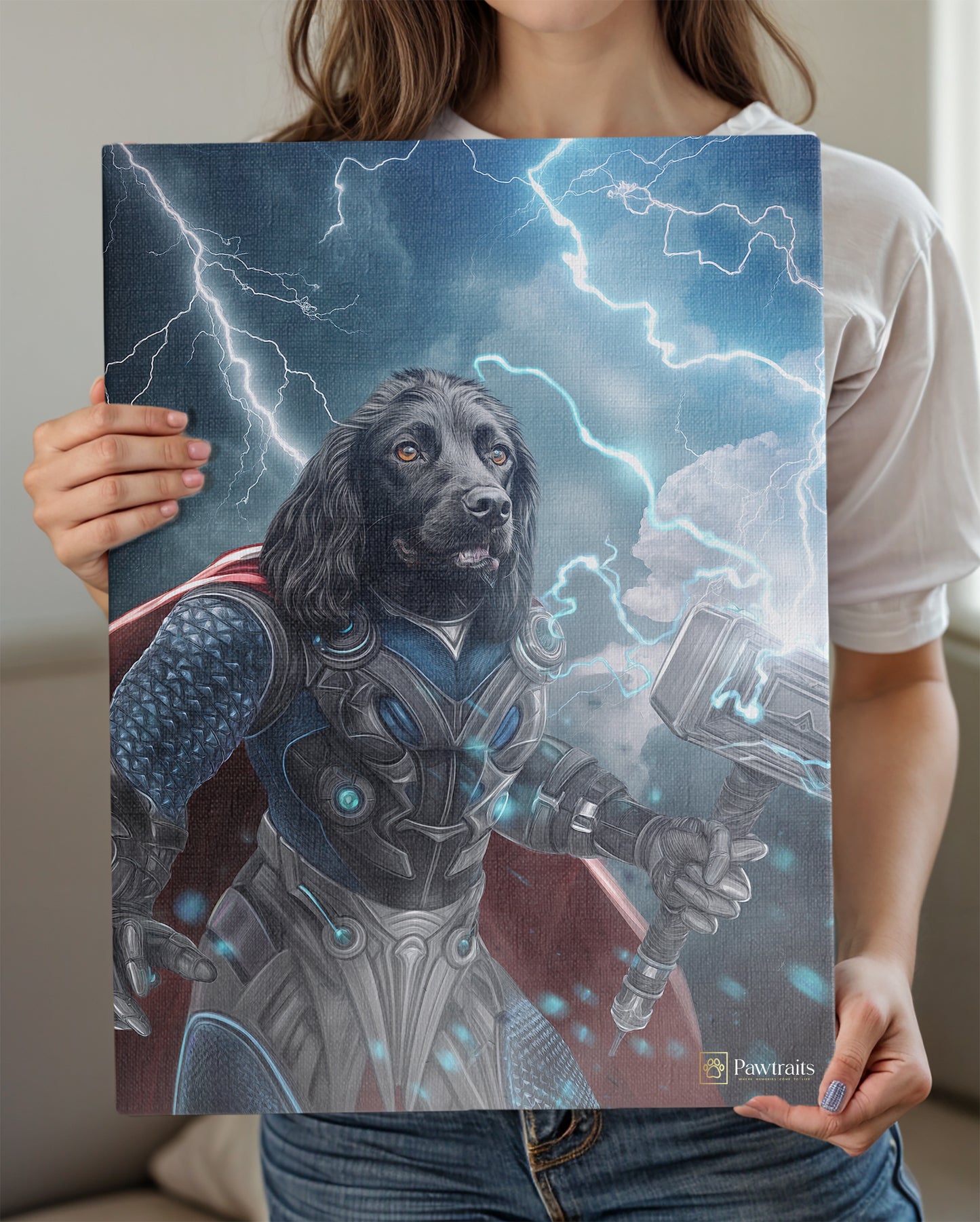 Fur God of Thunder - Персонализиран портрет на канвас