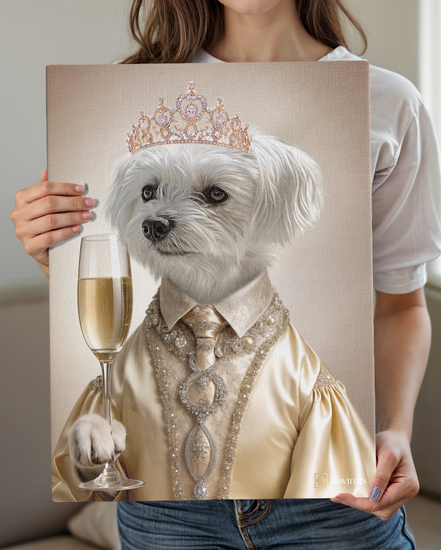 Champagne - Персонализиран портрет на канвас