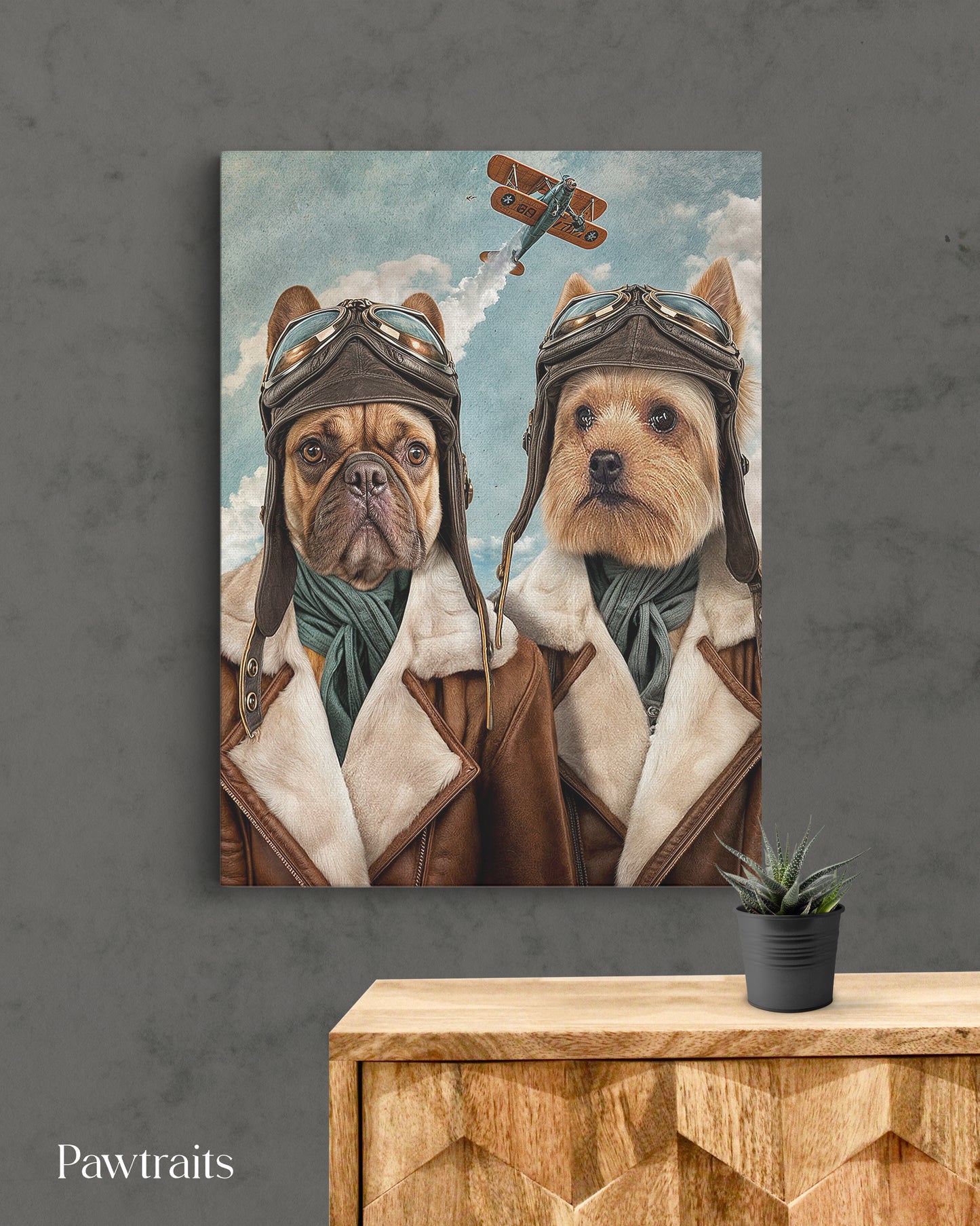 Airborne Pups - Персонализиран портрет за миленици