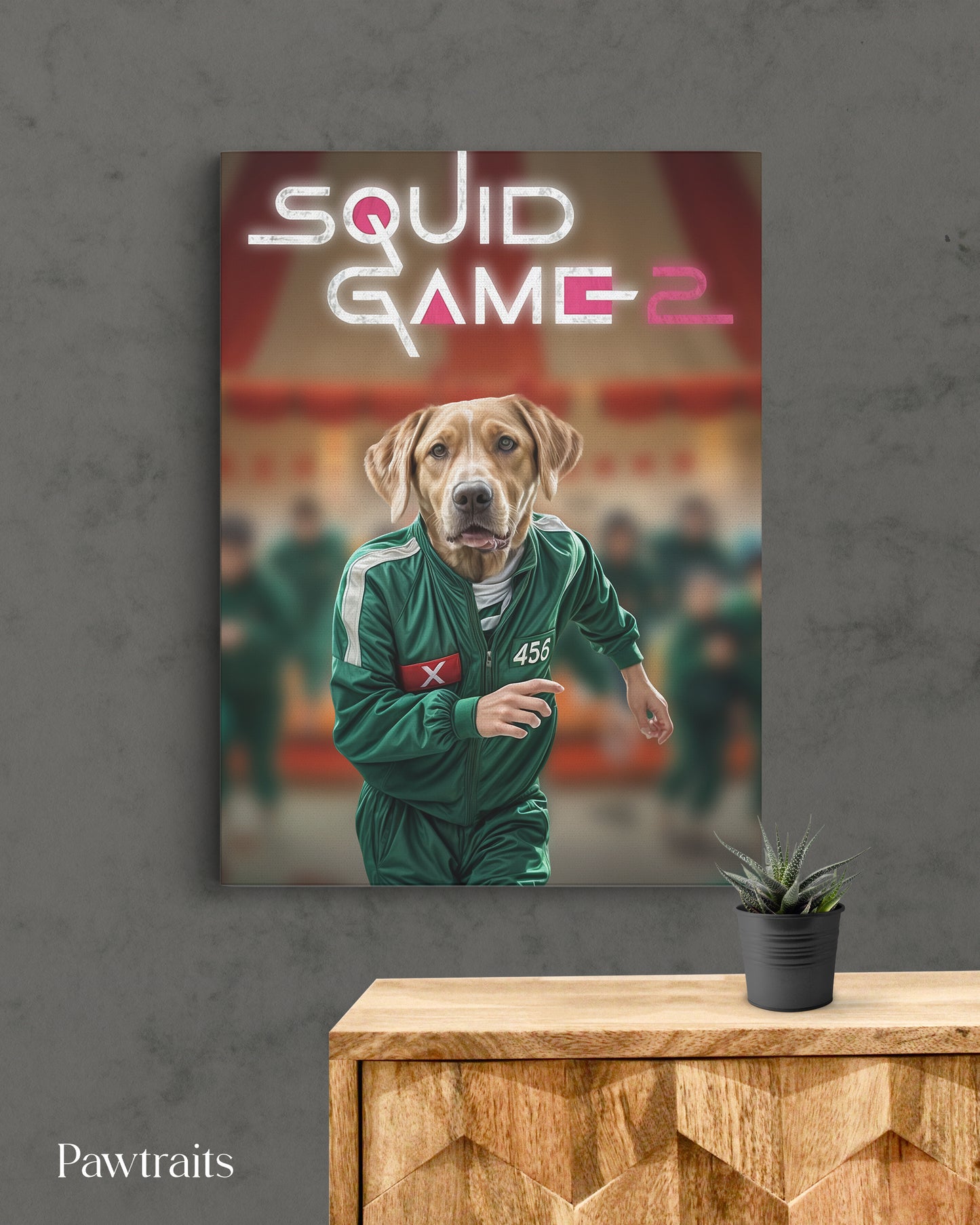 Player 456 - 2 (Squid Games) - Персонализиран портрет на канвас
