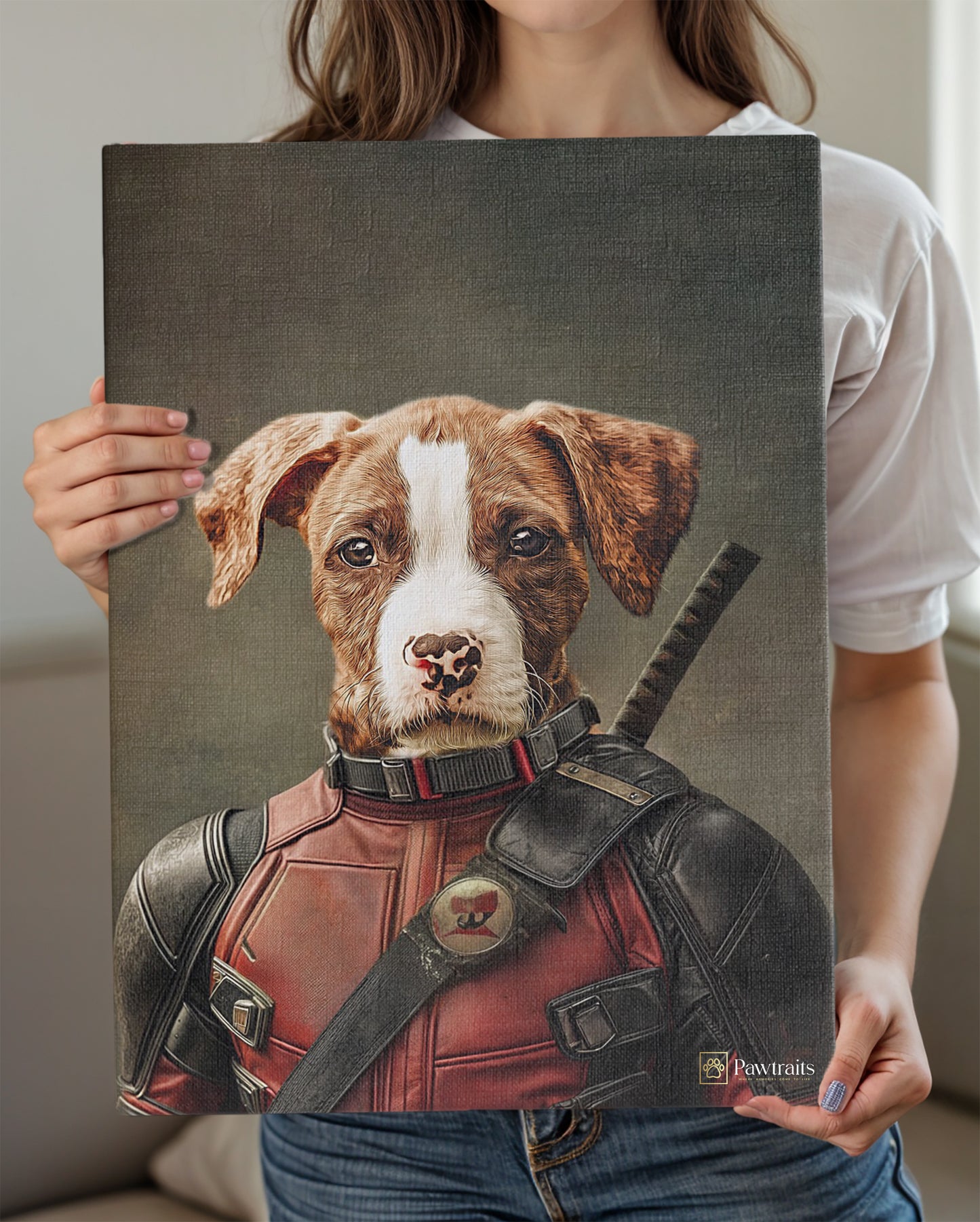 Paws of Deadpool - Персонализиран портрет на канвас