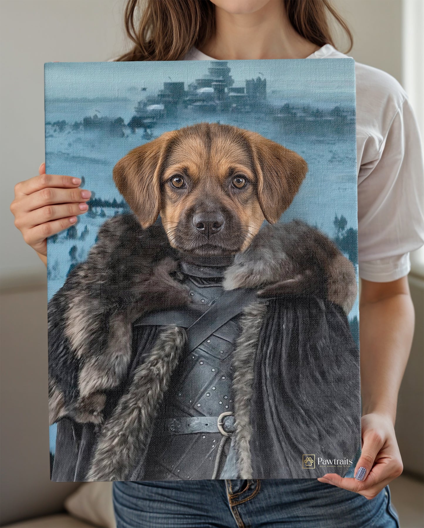 Jon Pup Snow - Персонализиран портрет на канвас