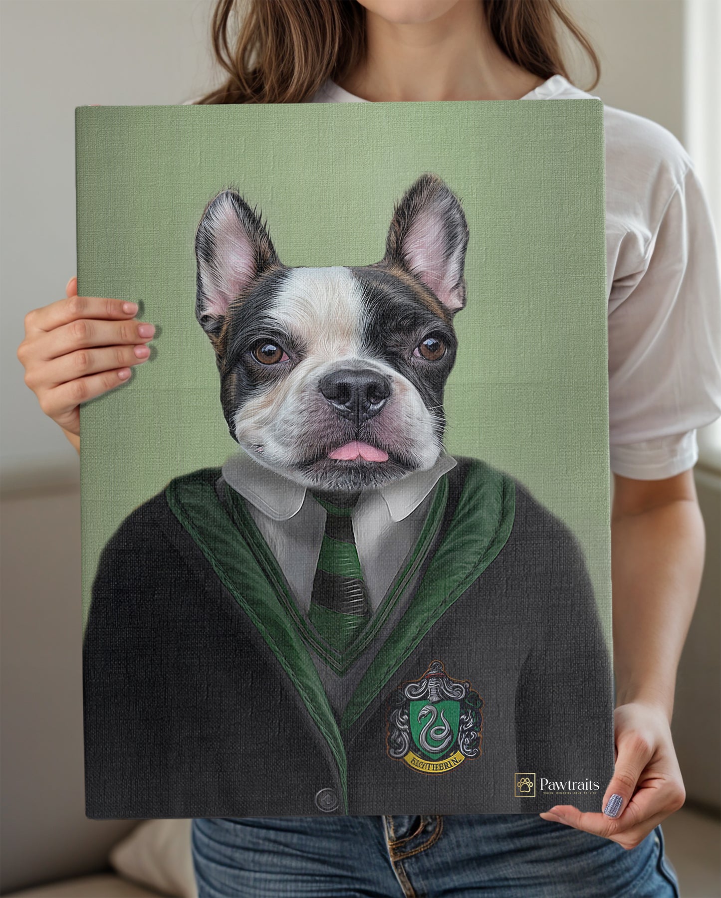 Slytherin Dark Wizard - Персонализиран портрет на канвас