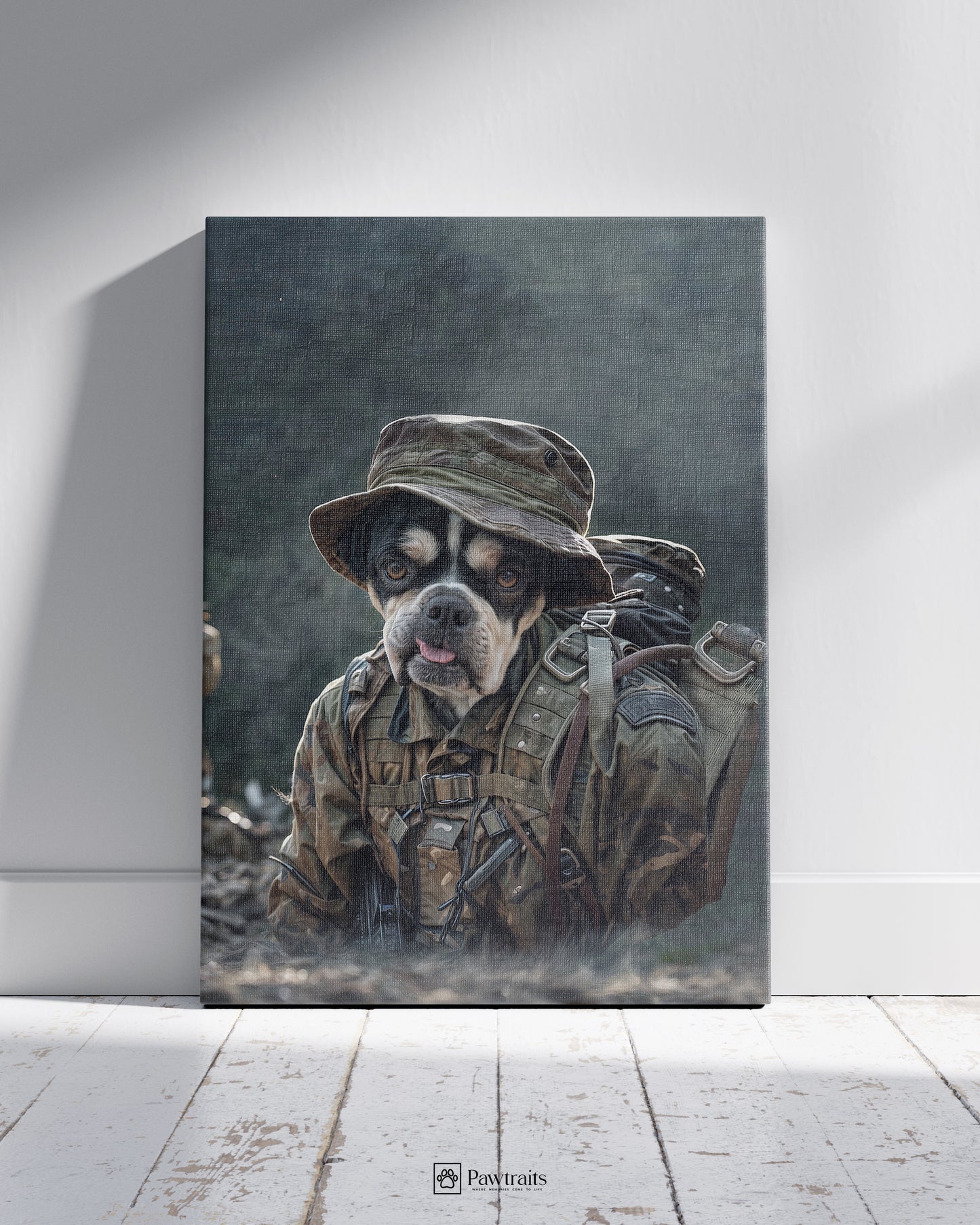 K9 Soldier - Персонализиран портрет на канвас