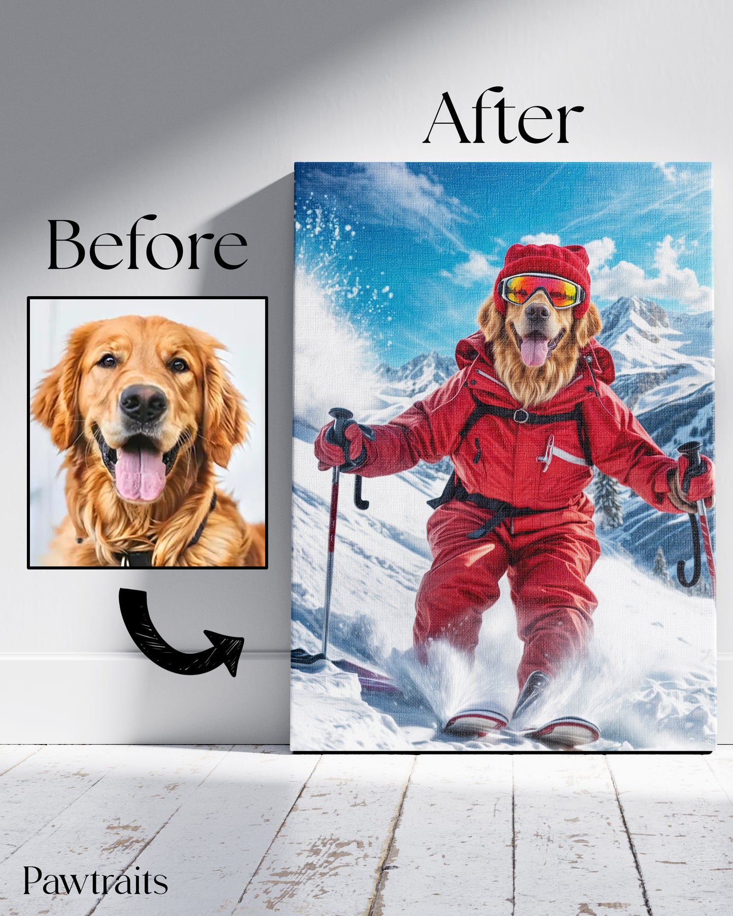 Ski Buddy - Персонализиран портрет на канвас