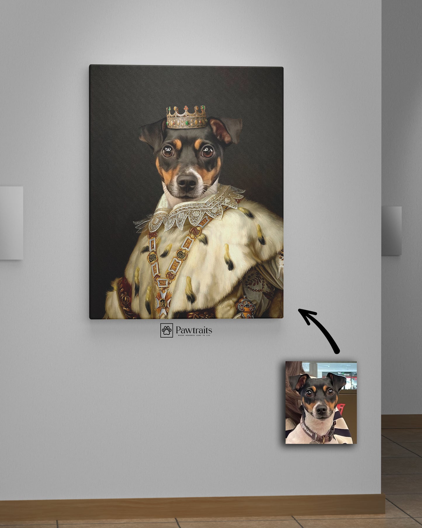 The Canine King - Персонализиран портрет на канвас
