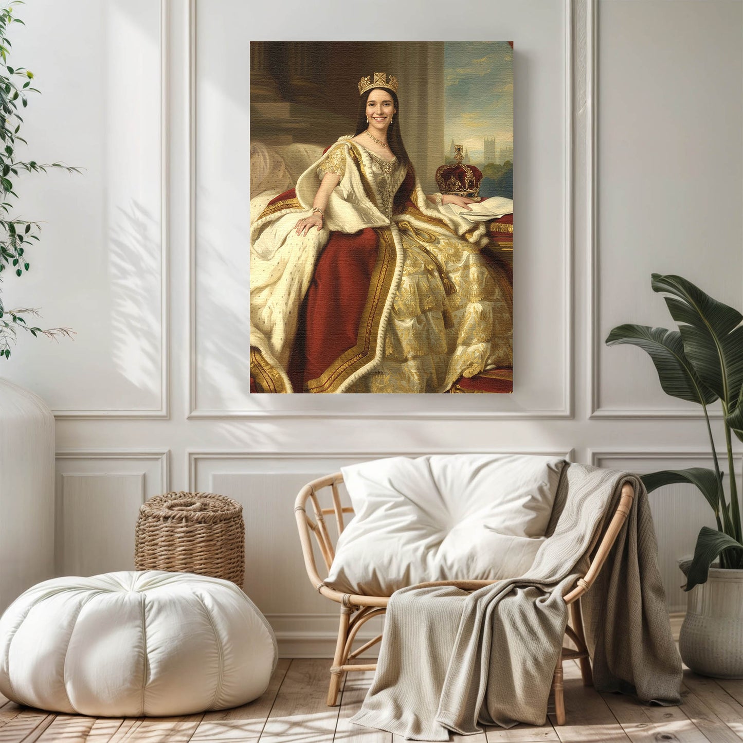 The Coronation Queen - Персонализиран портрет на канвас за луѓе