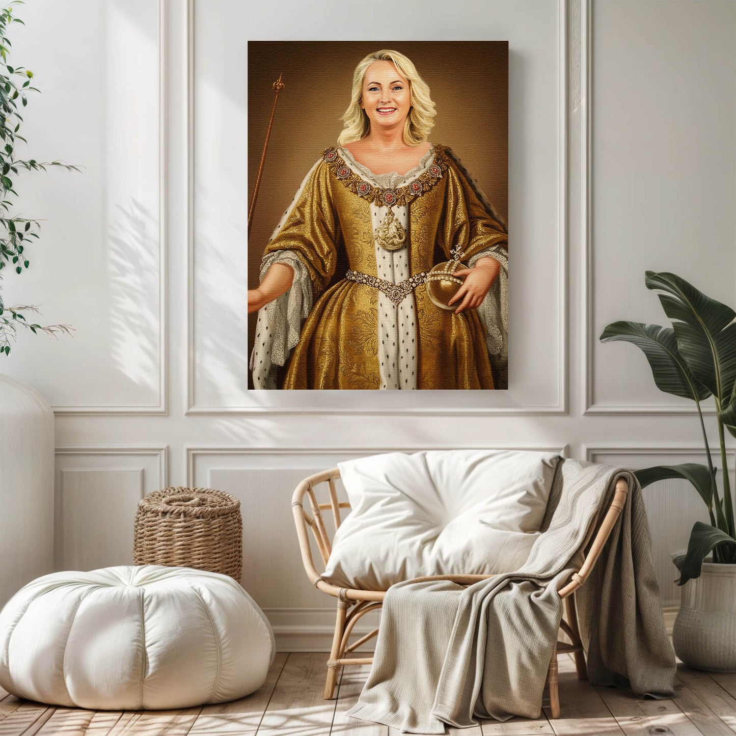 The Golden Majesty - Персонализиран портрет на канвас за луѓе