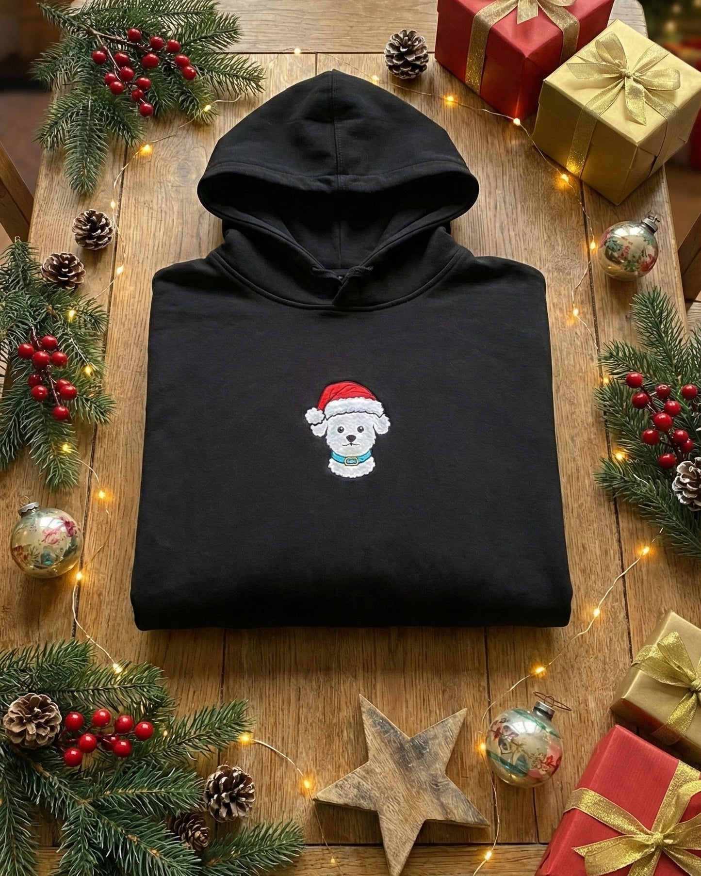 Santa Hat - Новогодишен блузон (Limited edition)- Персонализиран новогодишен везен блузон со Вашиот миленик