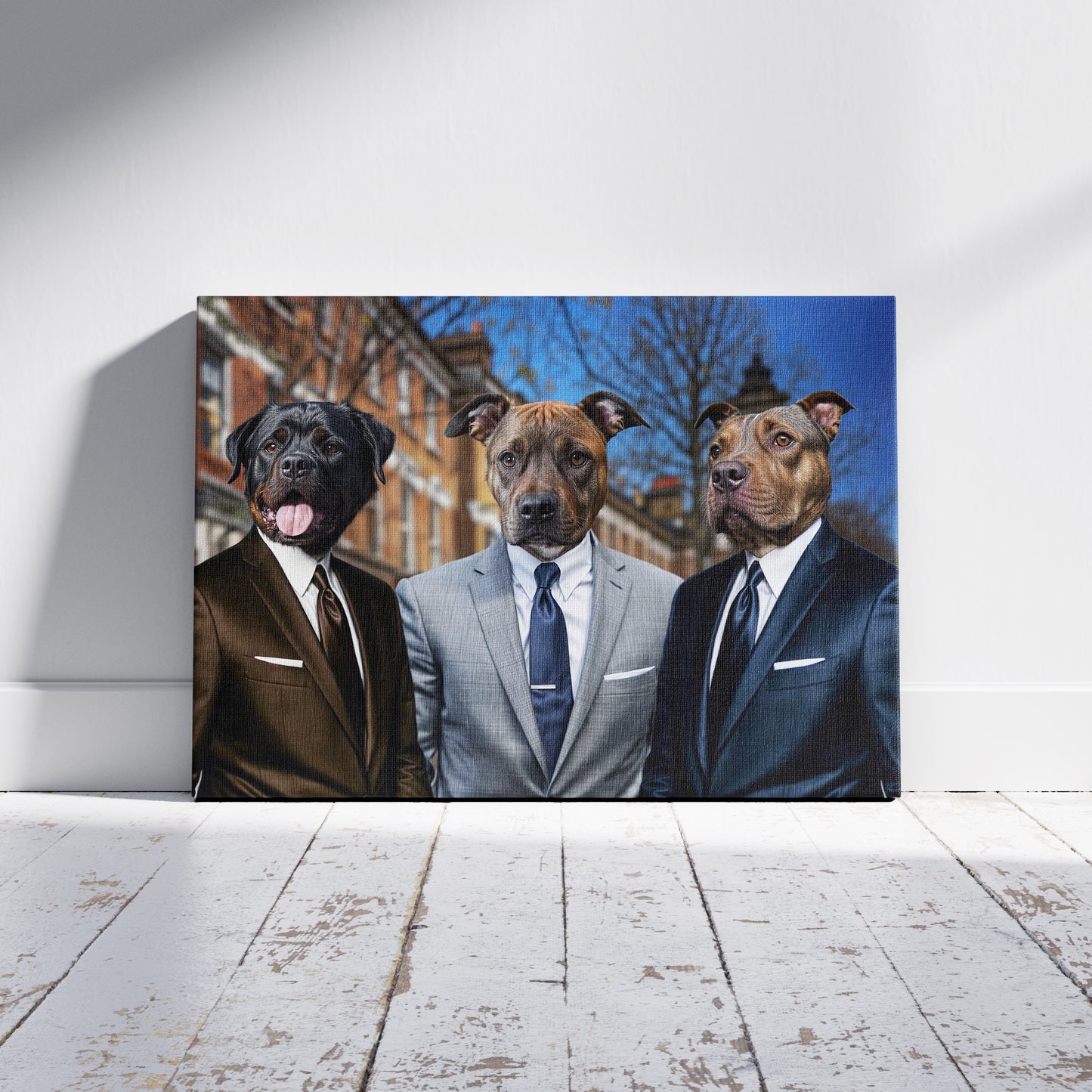Gentlemen Suits Trio - Персонализиран портрет за миленици