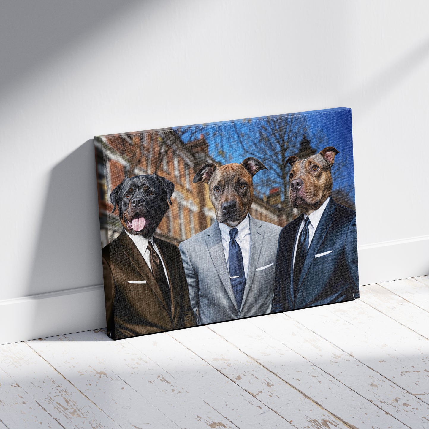 Gentlemen Suits Trio - Персонализиран портрет за миленици