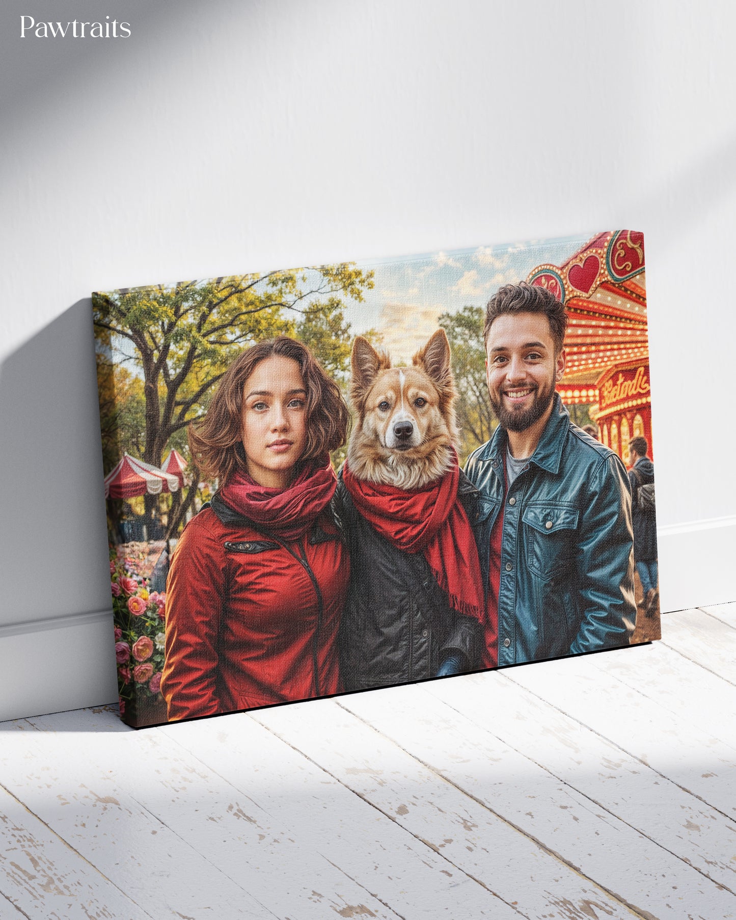 Pawfect Romance - Персонализиран портрет на канвас