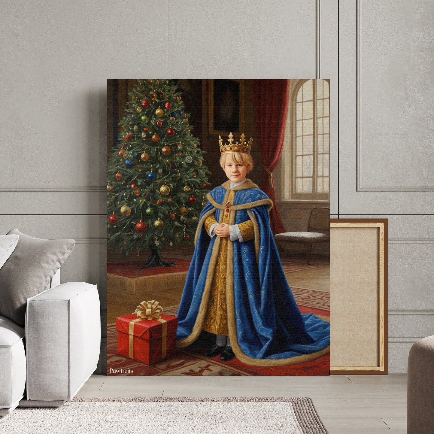 Royal Christmas Majesty – Персонализиран детски новогодишен портрет на канвас
