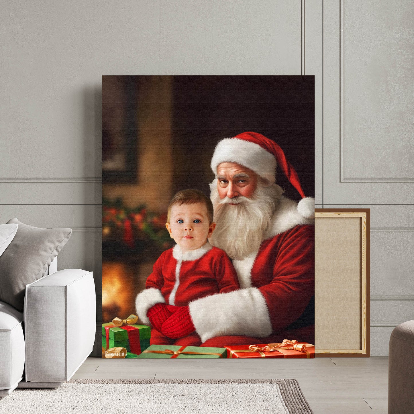 Santa’s Little Star – Персонализиран детски новогодишен портрет на канвас