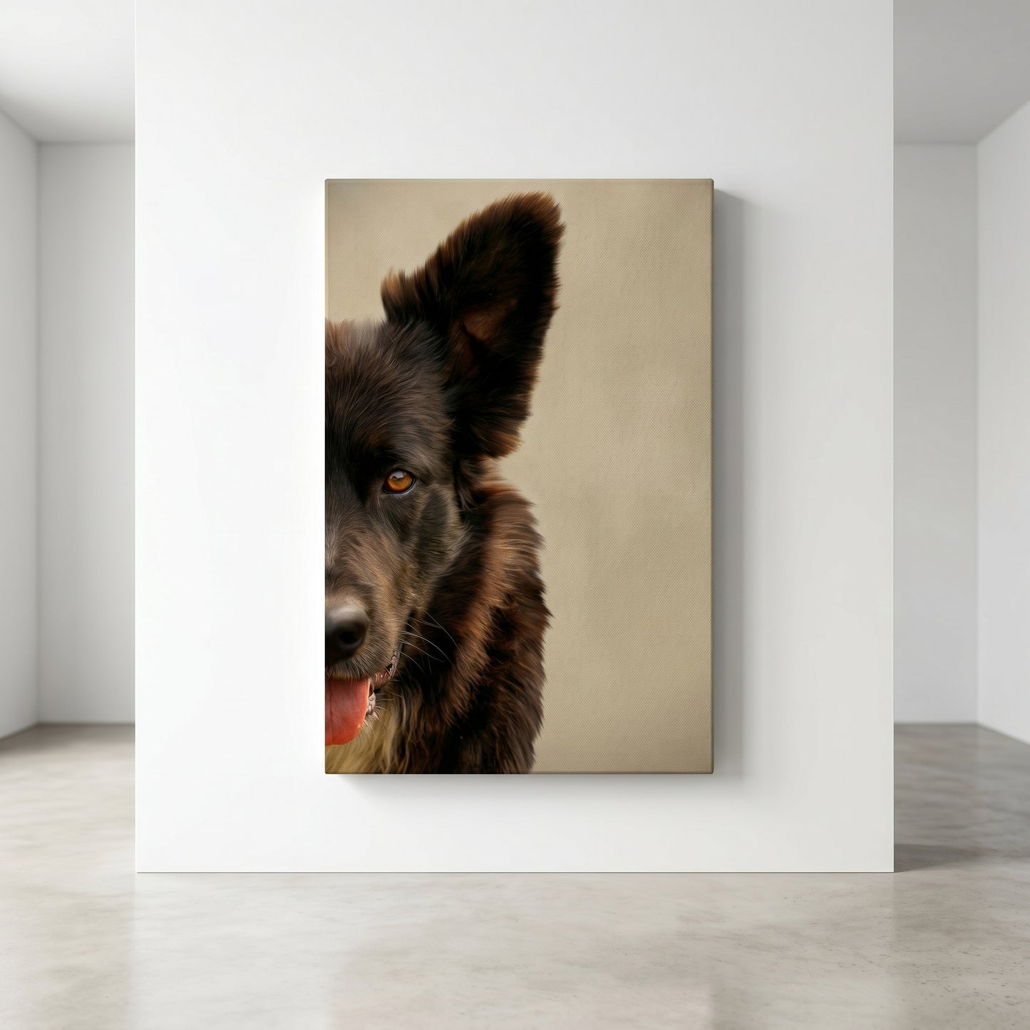 Half-face minimalistic - Персонализиран портрет на канвас