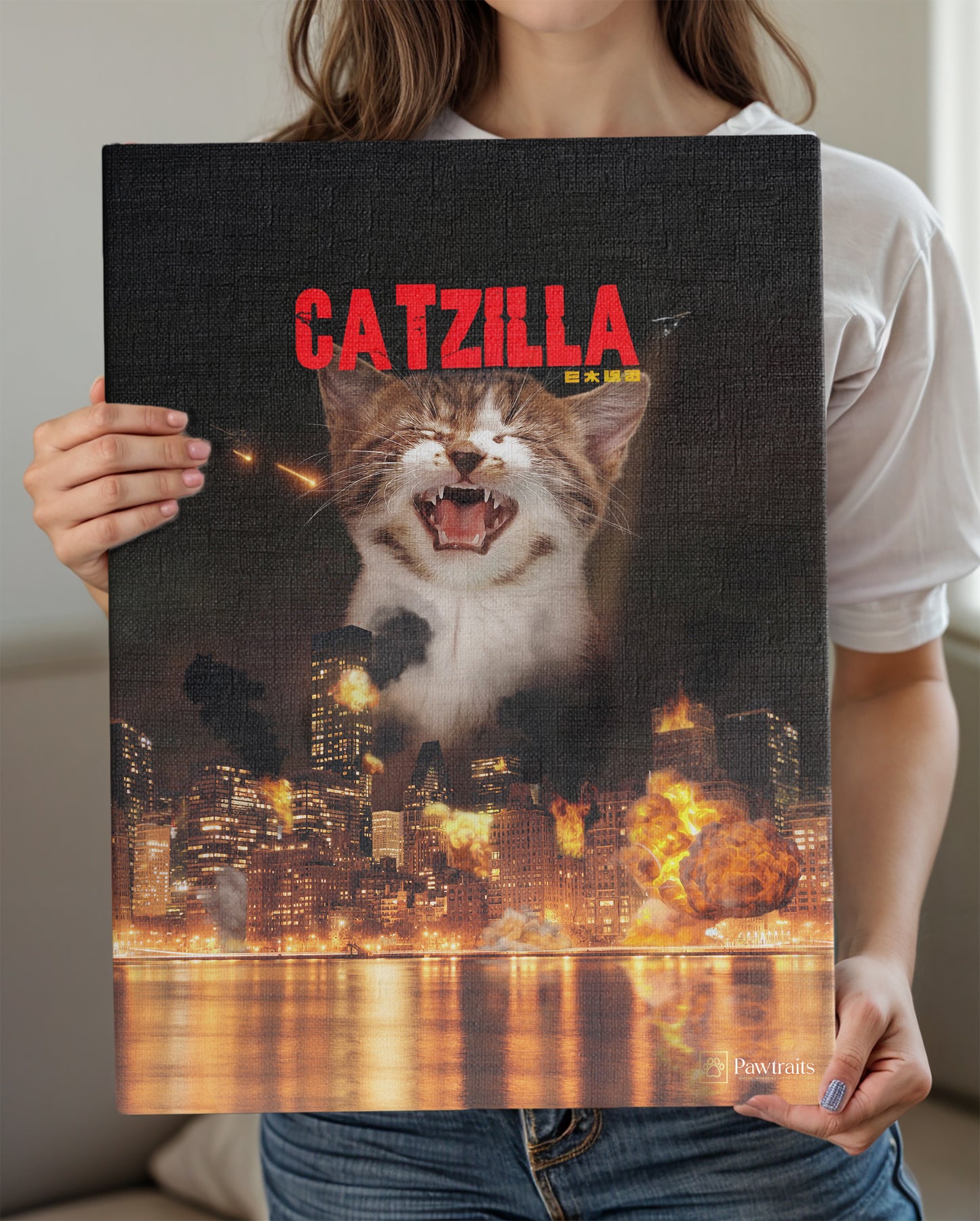 Catzilla - Персонализиран портрет на канвас