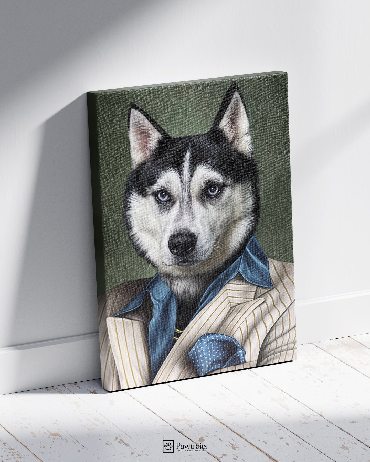 Suit and Paws - Персонализиран портрет на канвас