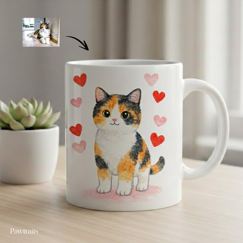 Персонализирана шолја од милениче - Watercolor Love Edition