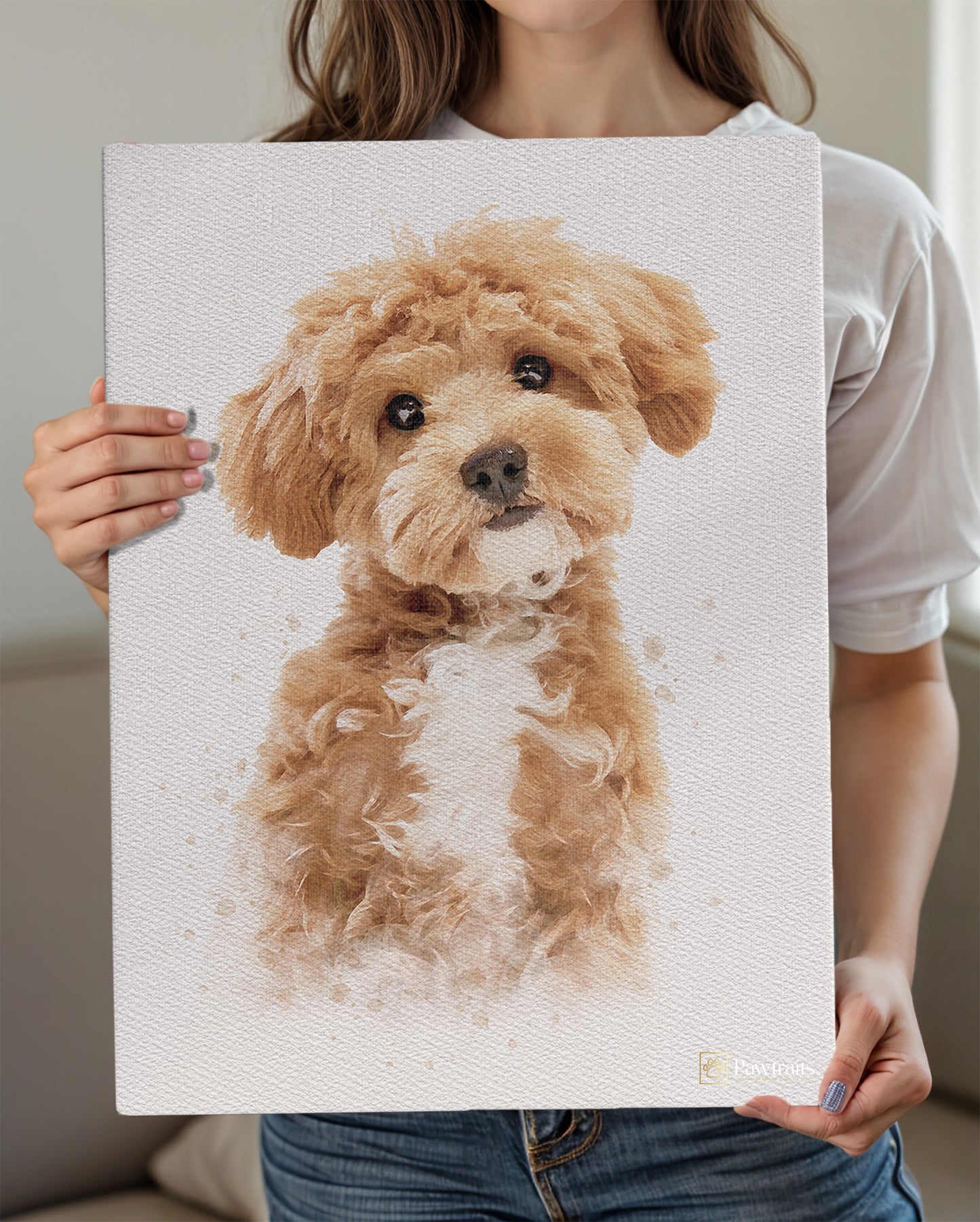 Soft Watercolor - Персонализиран портрет на канвас