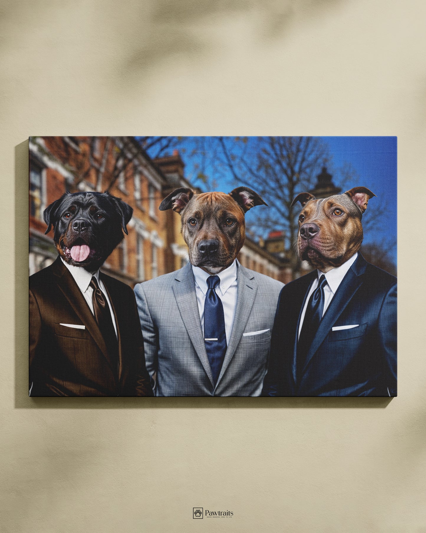 Gentlemen Suits Trio - Персонализиран портрет за миленици