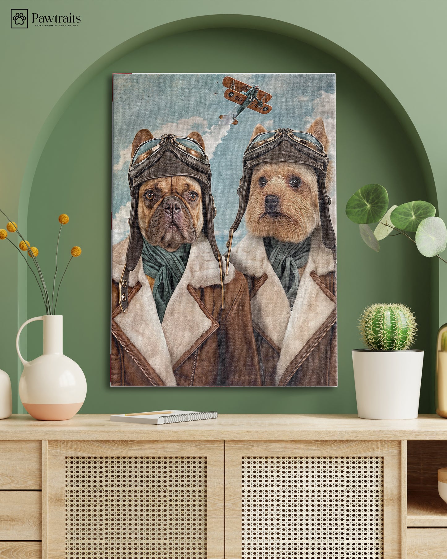 Airborne Pups - Персонализиран портрет за миленици