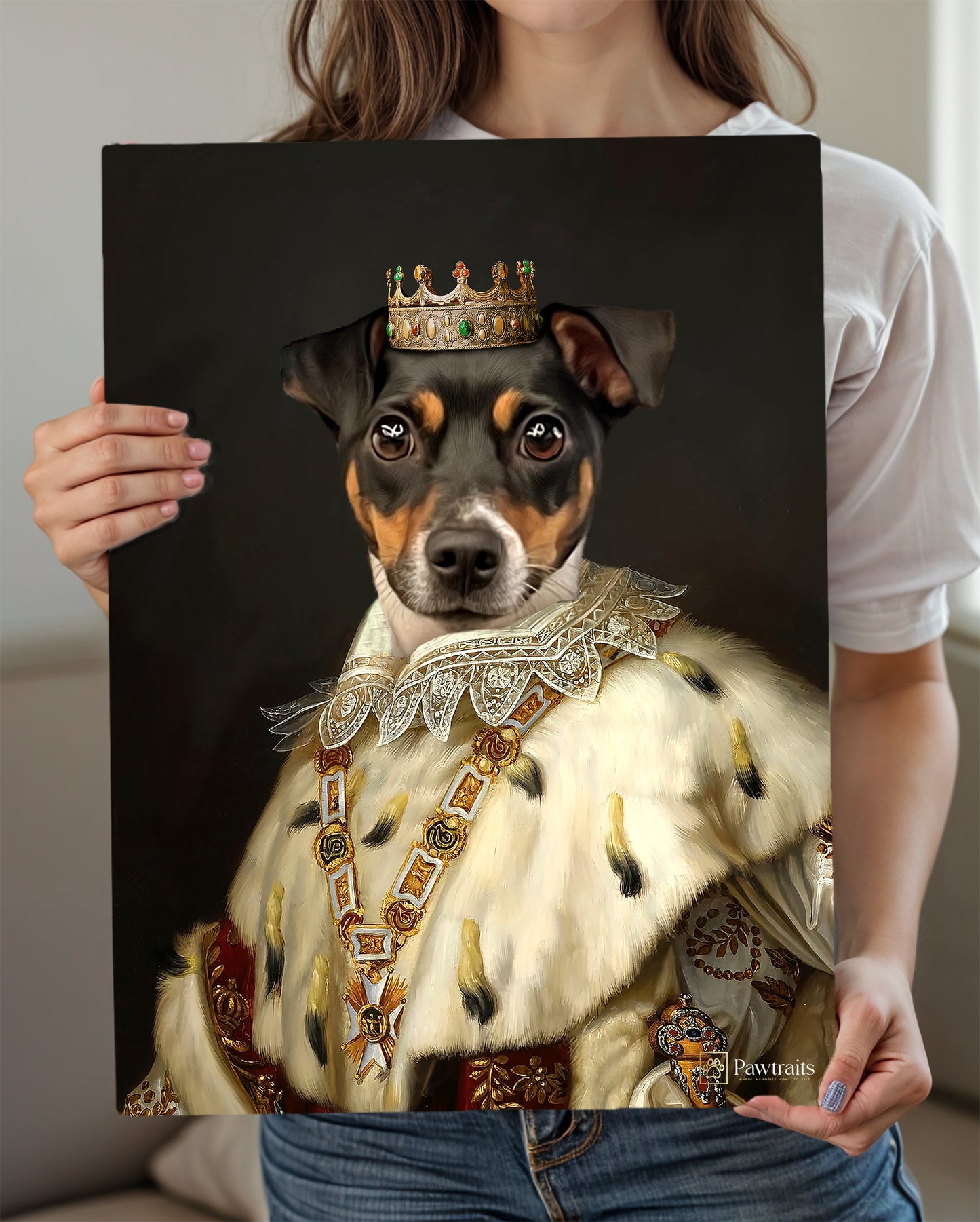 The Canine King - Персонализиран портрет на канвас
