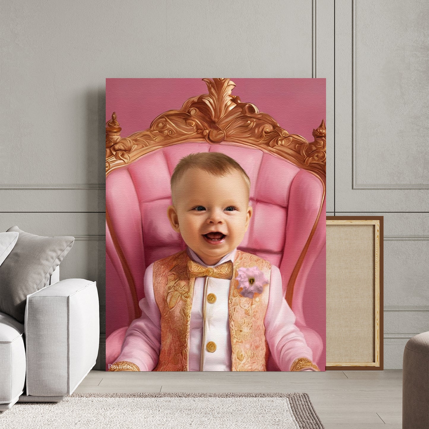 Tiny Throne – Персонализиран детски портрет на канвас