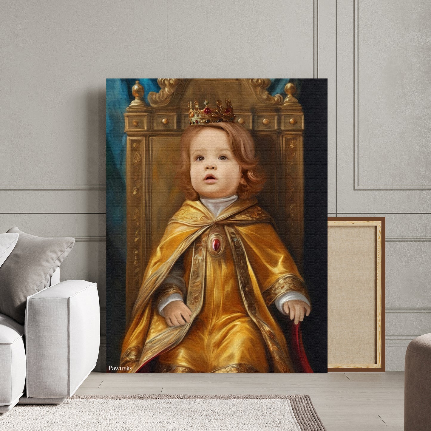 Royal Baby Glow – Персонализиран детски портрет на канвас