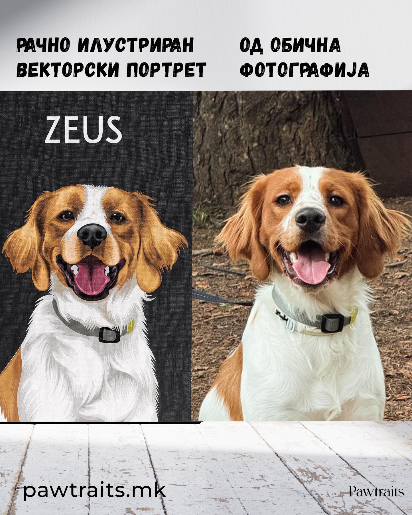 Modern Vector Art - Персонализиран портрет на канвас