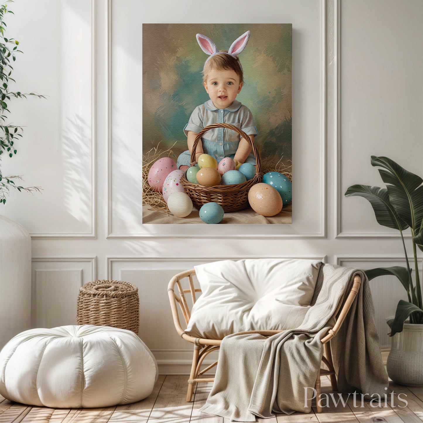 Little Bunny Basket – Персонализиран детски портрет