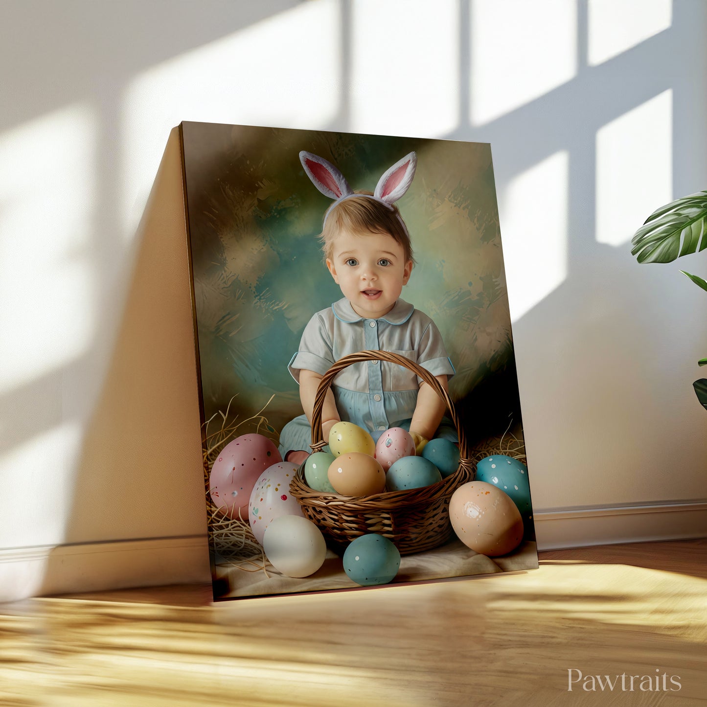 Little Bunny Basket – Персонализиран детски портрет
