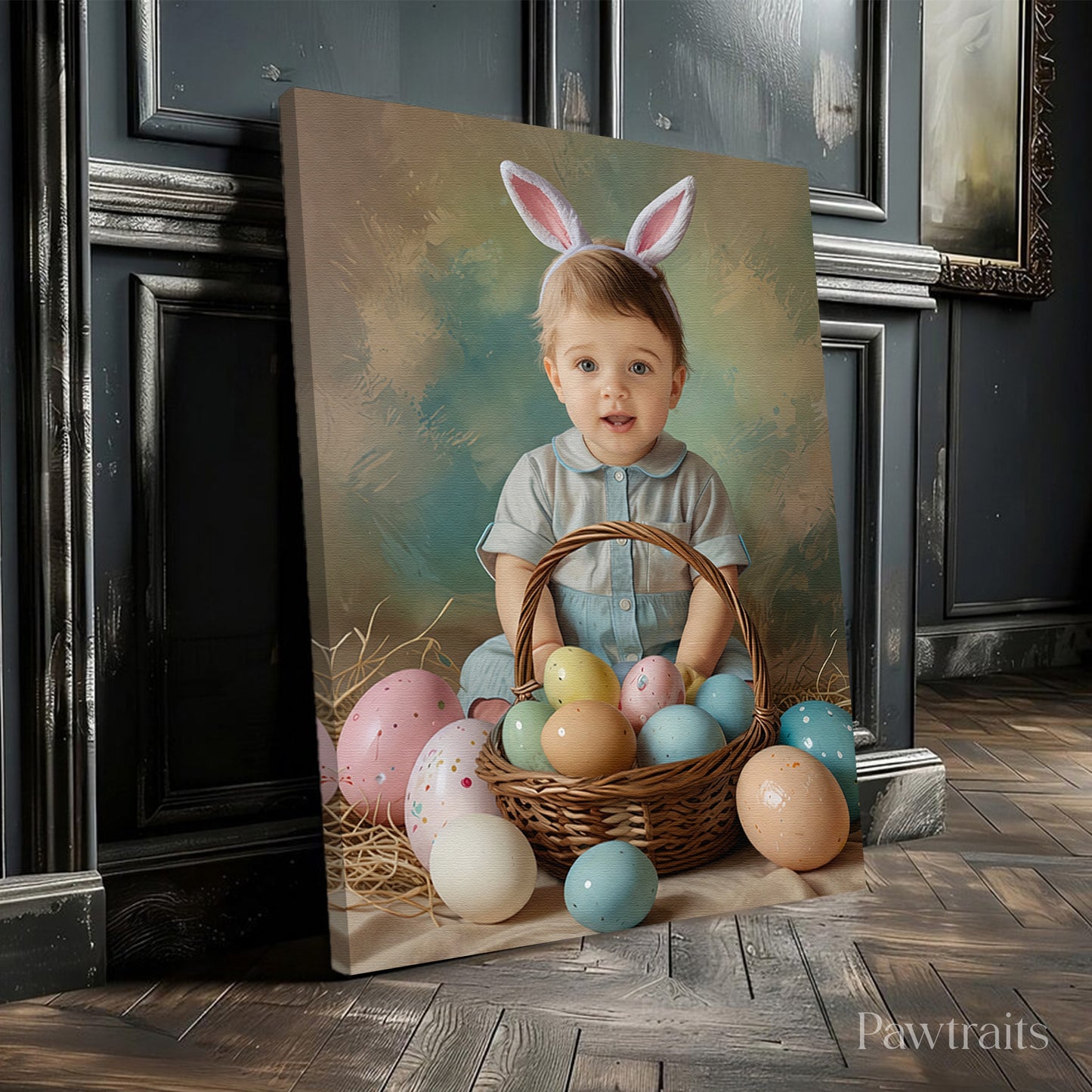 Little Bunny Basket – Персонализиран детски портрет
