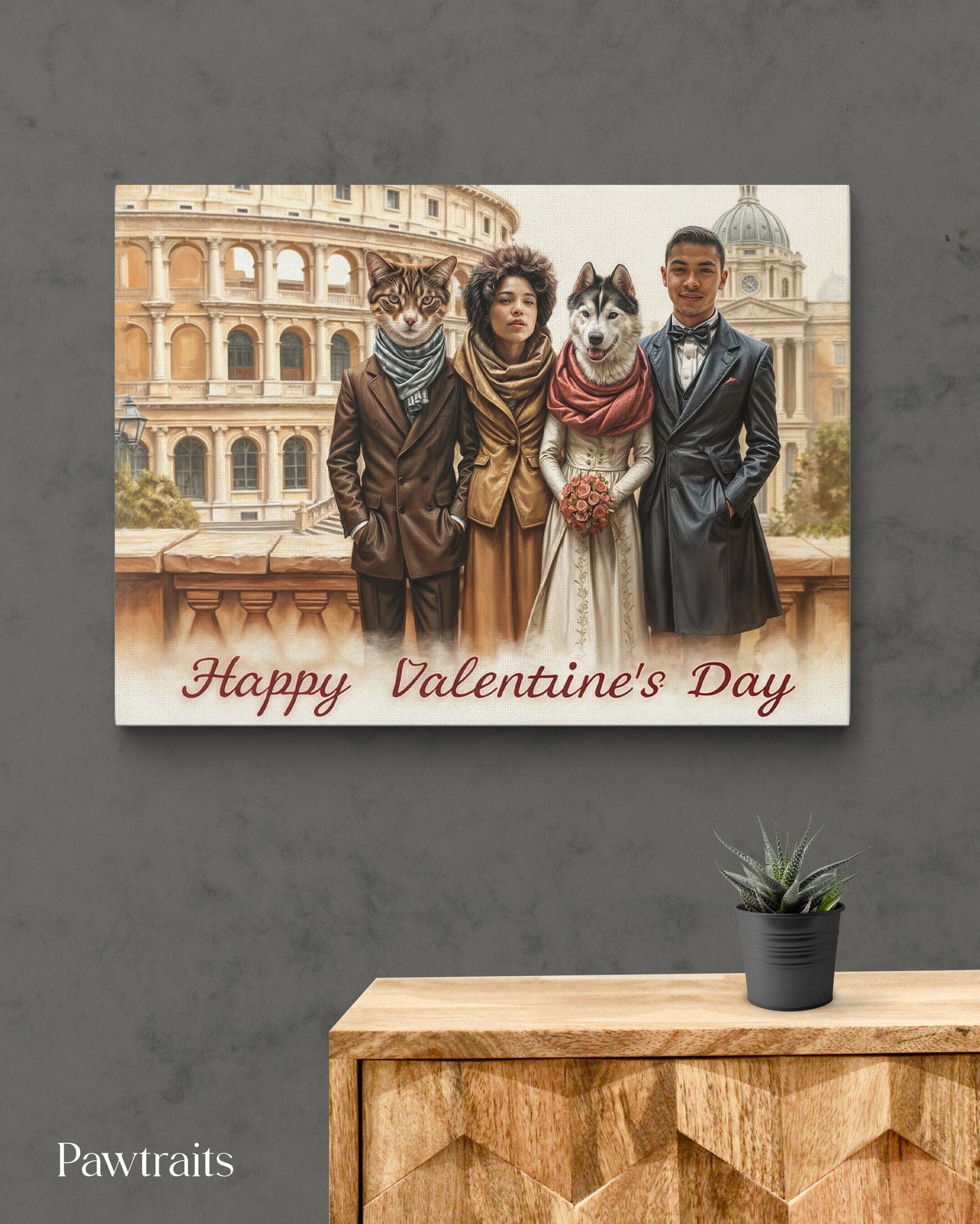 Love in Rome - Персонализиран портрет на канвас