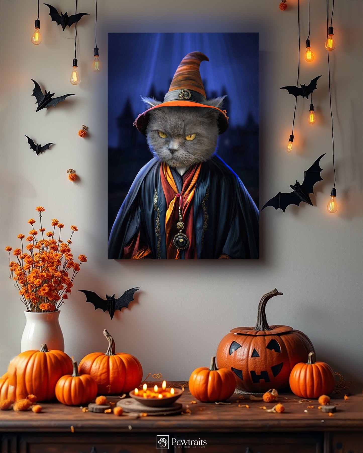 Twilight Sorceress Cat - Персонализиран портрет на канвас