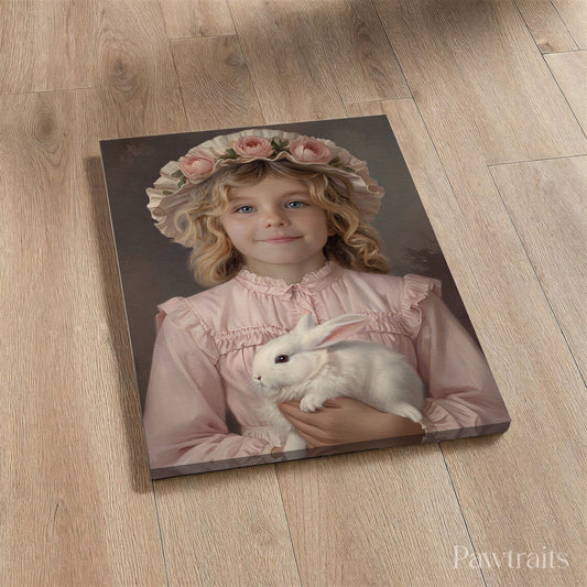 Blush Vintage Girl – Персонализиран детски портрет