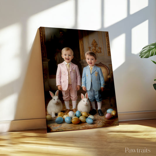 Royal Easter Duo – Персонализиран детски портрет