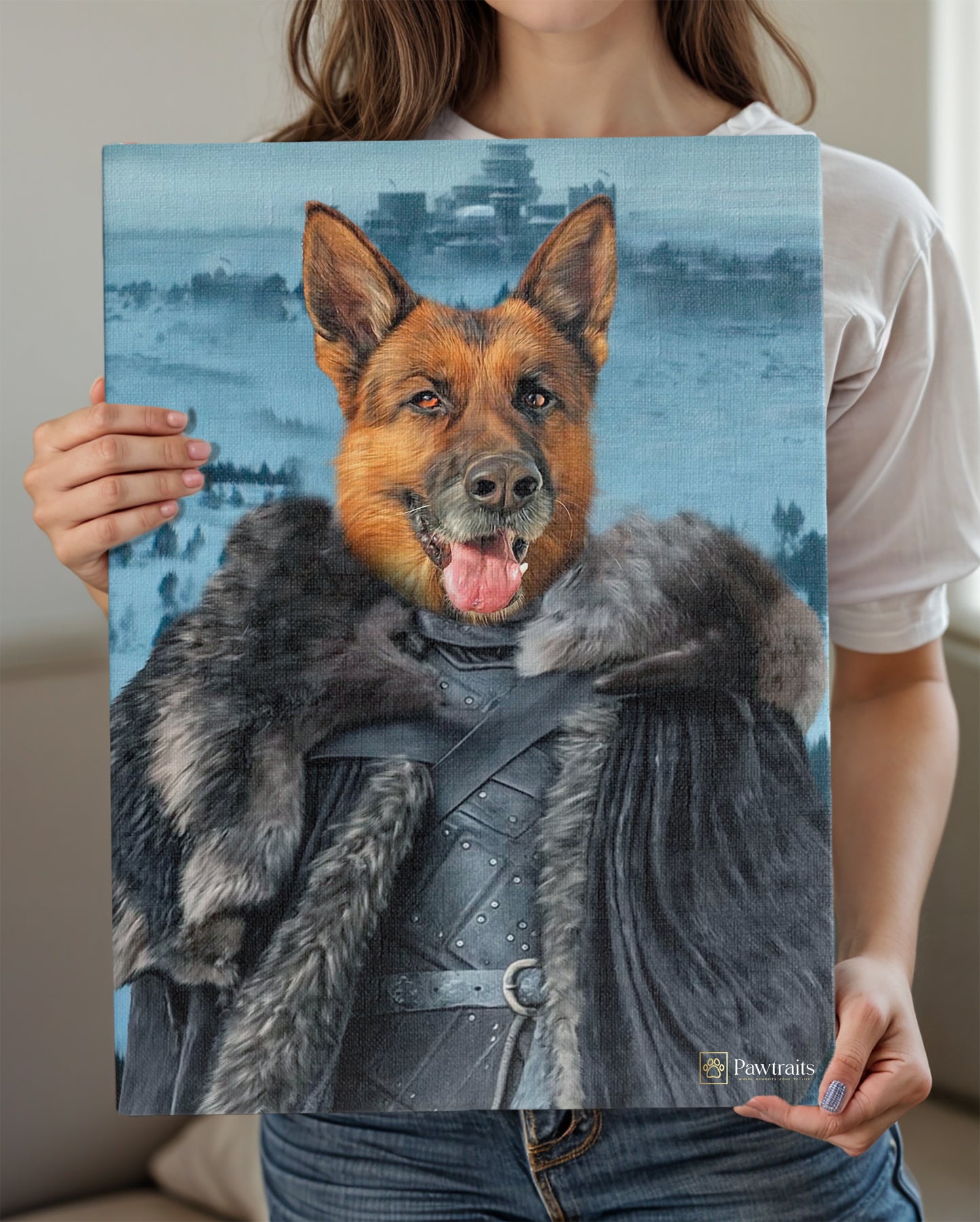 Jon Pup Snow - Персонализиран портрет на канвас