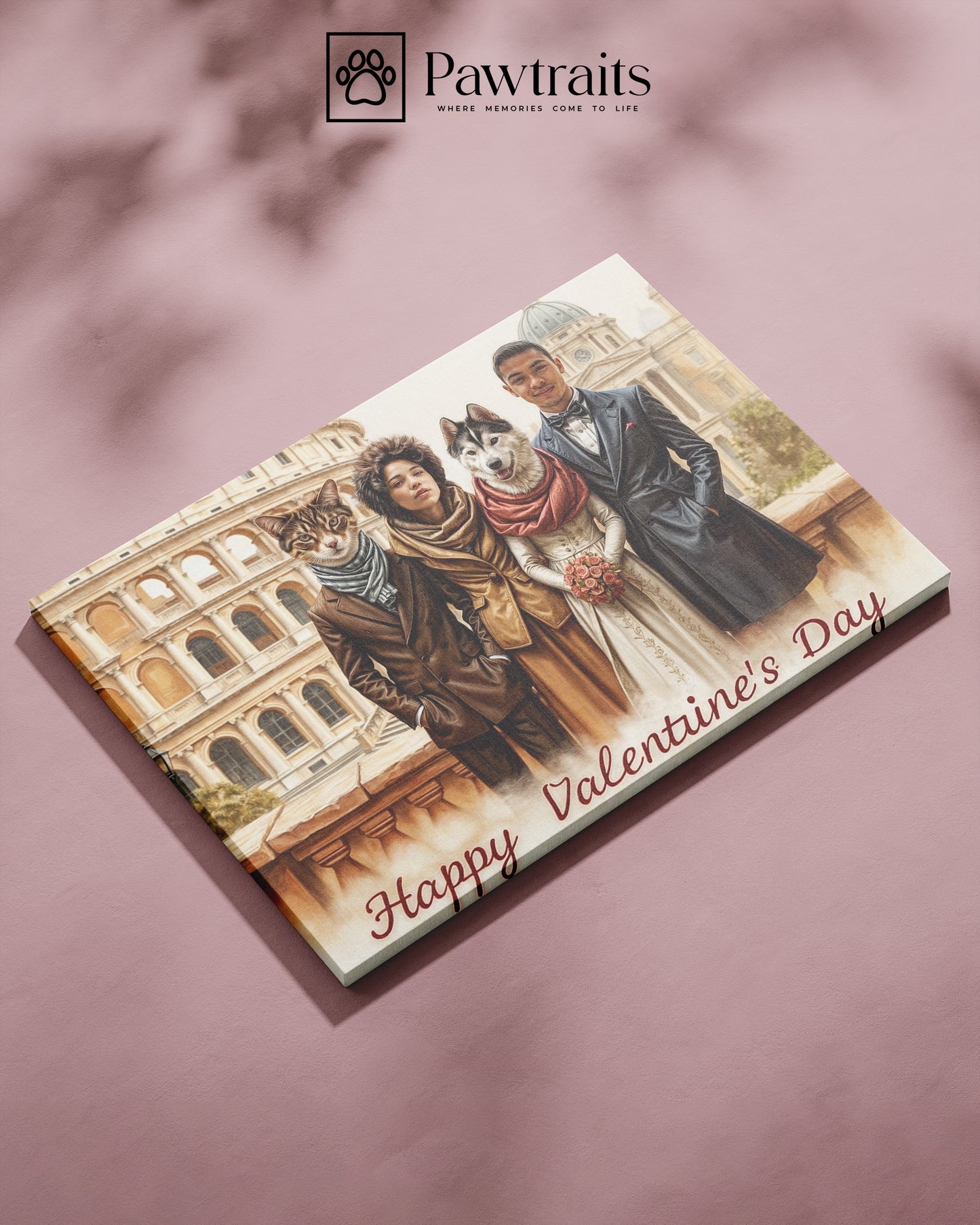 Love in Rome - Персонализиран портрет на канвас