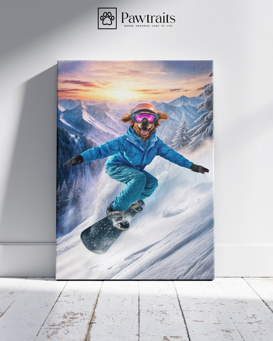Snowboard Champ - Персонализиран портрет на канвас