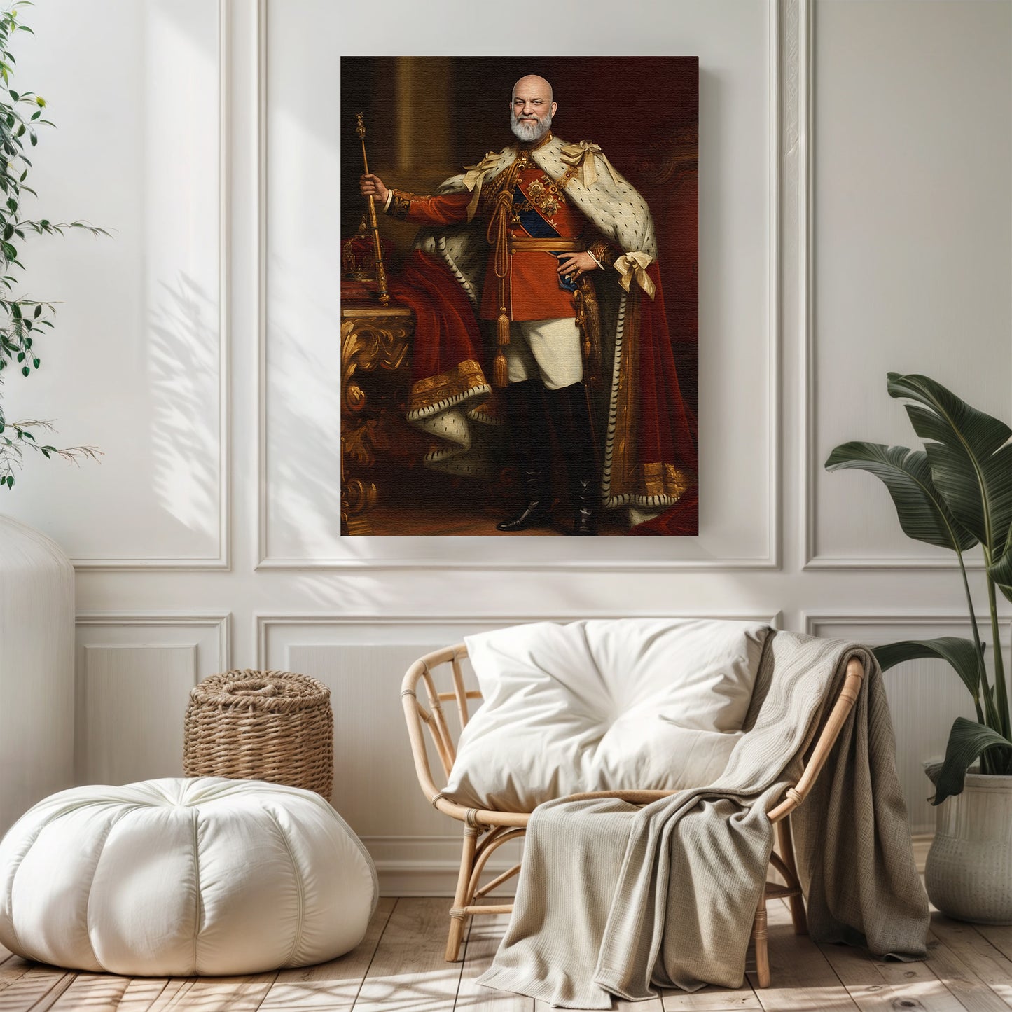 The Sovereign Monarch - Персонализиран портрет на канвас за луѓе