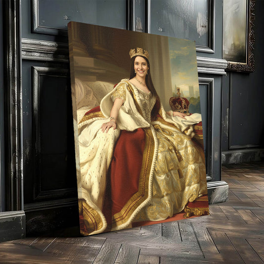 The Coronation Queen - Персонализиран портрет на канвас за луѓе