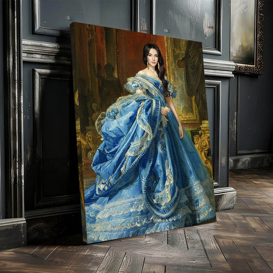 The Sapphire Empress - Персонализиран портрет на канвас за луѓе