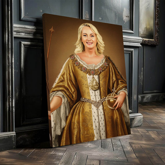 The Golden Majesty - Персонализиран портрет на канвас за луѓе