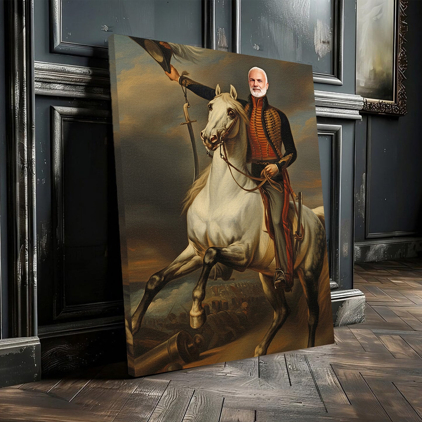 The Horseback Commander - Персонализиран портрет на канвас за луѓе