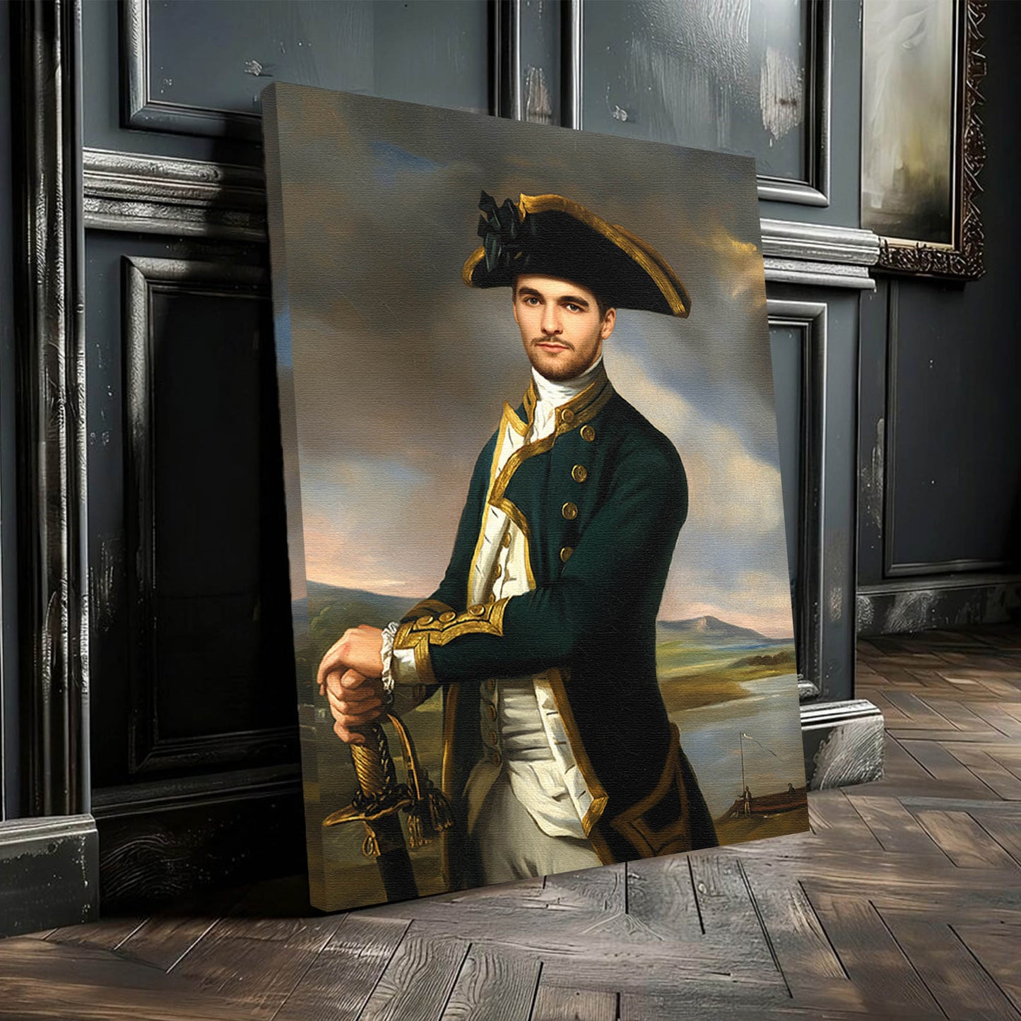 The Naval Captain - Персонализиран портрет на канвас за луѓе