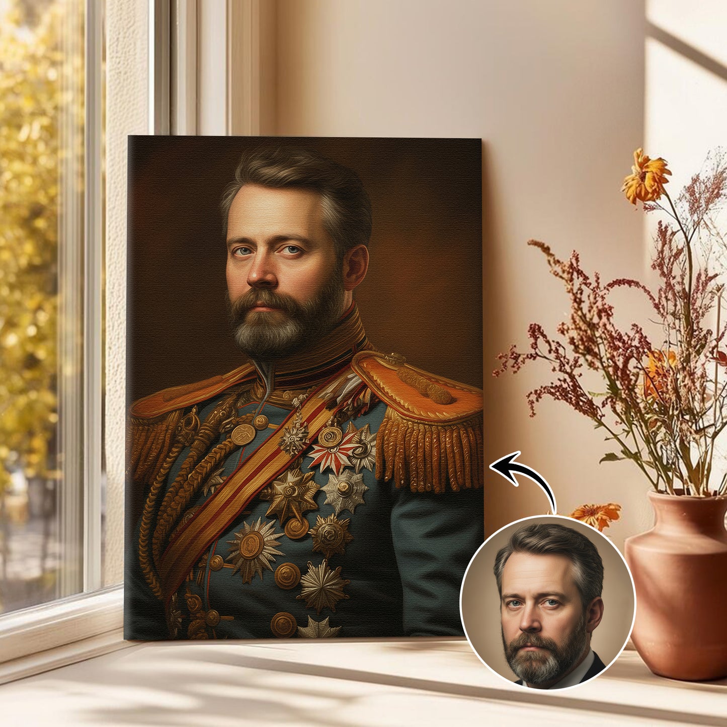 The Royal Marshal - Персонализиран портрет на канвас за луѓе