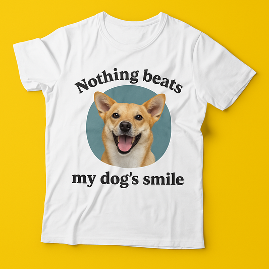 Персонализирана маичка со принт од Вашето милениче + текст по избор - Nothing Beats My Dog's Smile