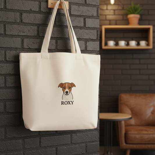 Персонализирана Везена Торба – Full Color Embroidery Tote (Вашето милениче + име)