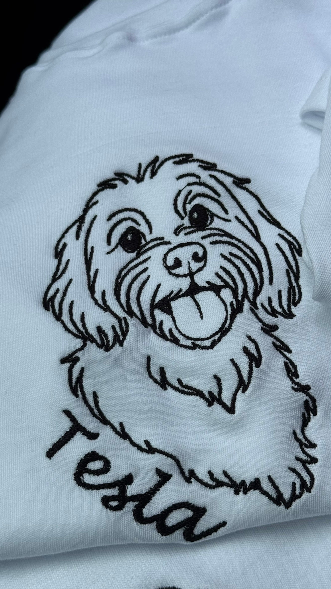 Персонализиран везен блузон со Вашиот миленик - One-line Art (Контури)